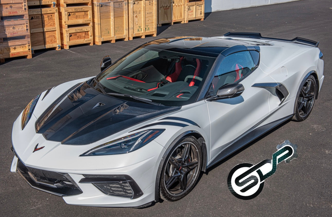 2020+ Corvette C8 | GT3 R Style CARBON FIBER Vented Front Hood